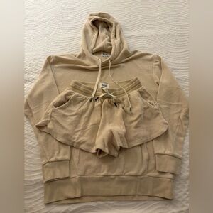 Feat Oatmilk Hoodie and Shorts Set